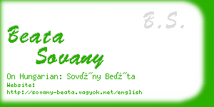 beata sovany business card